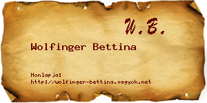 Wolfinger Bettina névjegykártya